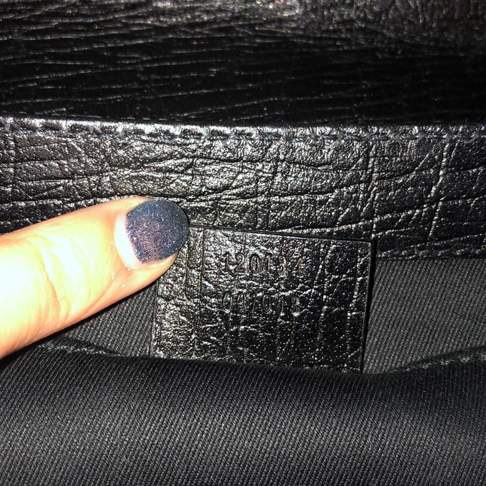 Gucci Black Monogram Horse Bit Silver Chain Purse - Picture 8 of 8